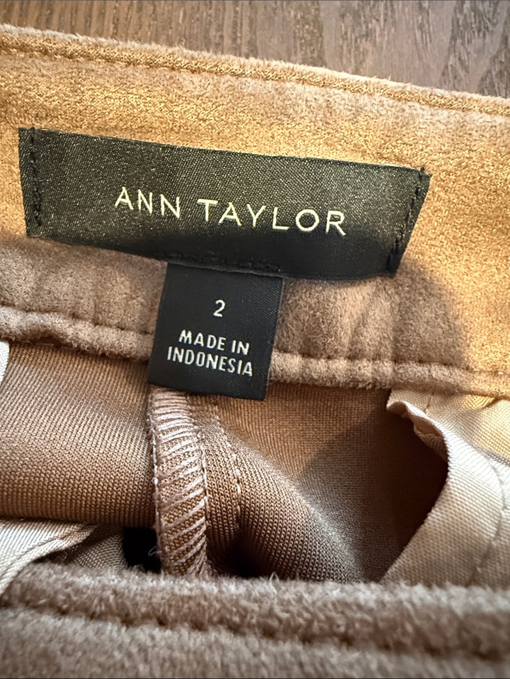 Ann Taylor Wide-Leg Faux Suede Pants in Camel - Picture 5 of 10